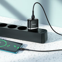 Заредете изображение във визуализатора на галерията – Hoco charger type c pd20w fast charge victorious with cable for type c n24 black
