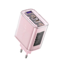 Заредете изображение във визуализатора на галерията – Acefast charger GaN 65W 3 ports (1xUSB, 2xUSB C) purple (A45)
