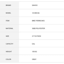 Заредете изображение във визуализатора на галерията – Bike bag on the bicycle frame with zip waterproof 0,8l sahoo 121460-sa - TopMag
