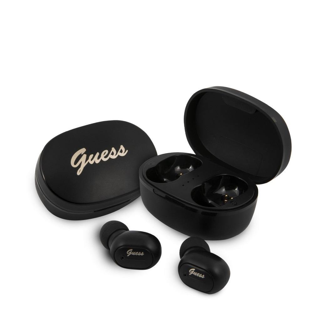 Bluetooth earphones stereo tws guess v5.0 4h music time with docking station black ( gutwst30bk ) - TopMag