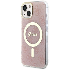 Заредете изображение във визуализатора на галерията – Original Case GUESS hardcase 4G MagSafe GUHMP14SH4STP for Iphone 14 pink

