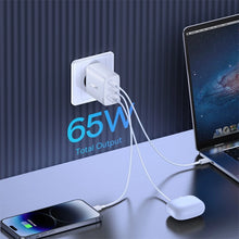 Заредете изображение във визуализатора на галерията – Baseus Cube Pro 65W GaN charger 2x USB-C USB-A - white
