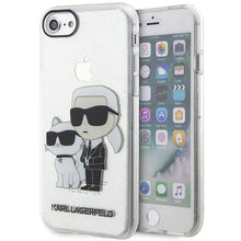 Заредете изображение във визуализатора на галерията – Karl Lagerfeld KLHCI8HNKCTGT iPhone 7/8/ SE 2020 / SE 2022 transparent hardcase Gliter Karl&amp;Choupette
