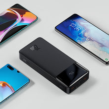 Заредете изображение във визуализатора на галерията – Baseus Bipow Fast Charging Power Bank 20000mAh 20W Black (Overseas Edition) + USB-A - Micro USB 0.25m Black Cable (PPBD050501)
