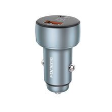Заредете изображение във визуализатора на галерията – Foneng Car charger C18 - USB + Type C - PD 30W 3A with Type C to Type C cable grey
