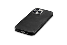 Заредете изображение във визуализатора на галерията – iPhone 15 Pro iCarer Oil Wax Premium Leather MagSafe Compatible Leather Case - Black
