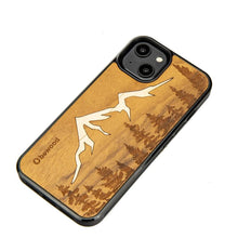 Заредете изображение във визуализатора на галерията – Wooden case for iPhone 15 Plus Bewood Imbuia Mountains
