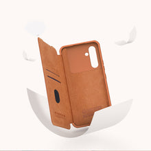 Заредете изображение във визуализатора на галерията – Nillkin Qin Leather Pro Case for Samsung Galaxy A54 5G Flip Cover Camera Cover Brown
