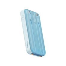 Заредете изображение във визуализатора на галерията – Baseus Comet Series powerbank with display 20000mAh 22.5W - blue + USB-A - USB-C cable 0.3m - white
