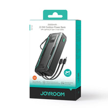 Заредете изображение във визуализатора на галерията – Joyroom JR-L018 22.5W 20000mAh Powerbank with built-in USB-C / Lightning cables - black
