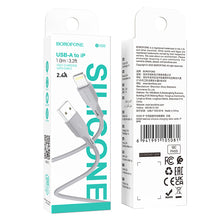 Заредете изображение във визуализатора на галерията – Borofone Cable BX99 Method - USB to Lightning - 2,4A 1 metre grey
