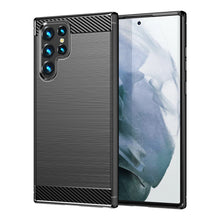 Заредете изображение във визуализатора на галерията – Carbon Case for Samsung Galaxy S23 Ultra flexible silicone carbon cover black
