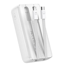 Заредете изображение във визуализатора на галерията – Mini power bank with built-in cables Joyroom JR-PBC06 30W 10000mAh - white
