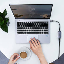 Заредете изображение във визуализатора на галерията – Ugreen external network adapter RJ45 - USB Type C (1000 Mbps / 1 Gbps) Gigabit Ethernet gray (CM199)
