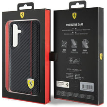 Заредете изображение във визуализатора на галерията – Original FERRARI hardcase Carbon Printed Line FEHCS24SN3DUR for Samsung Galaxy  S24 Black
