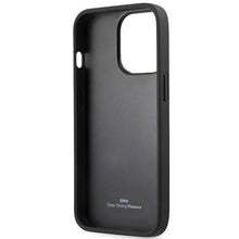 Заредете изображение във визуализатора на галерията – Case BMW BMHCP13LREELK iPhone 13 Pro / 13 6.1" black/black hardcase Leather Emboss
