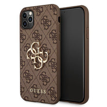 Заредете изображение във визуализатора на галерията – Guess GUHCN654GMGBR iPhone 11 Pro Max brązowy/brown hardcase 4G Big Metal Logo
