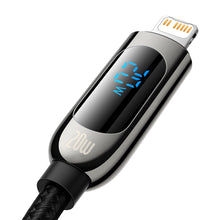 Заредете изображение във визуализатора на галерията – Baseus Cable Display - Type C to Lightning - PD 20W 2A 1 metre (CATLSK-01) black
