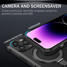 Заредете изображение във визуализатора на галерията – Tel Protect Armor Magsafe Metal Ring Case for Iphone 15 Pro black

