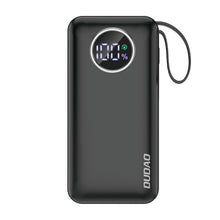 Заредете изображение във визуализатора на галерията – Dudao powerbank 10000mAh 1xUSB-A / 1xUSB-C 22.5W with built-in cable 1xLightning / 1xUSB-C black (K15sB)
