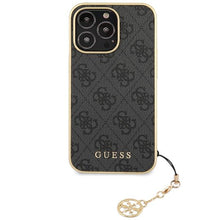 Заредете изображение във визуализатора на галерията – Guess GUHCP14XGF4GGR iPhone 14 Pro Max 6.7" grey/grey hardcase 4G Charms Collection
