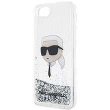 Заредете изображение във визуализатора на галерията – Karl Lagerfeld KLHCI8LNKHCH iPhone 7/8/ SE 2020/2022 silver/silver hardcase Glitter Karl Head
