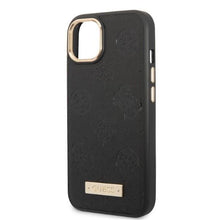 Заредете изображение във визуализатора на галерията – Guess GUHMP13MSAPSTK iPhone 13 6.1" black/black hardcase Peony Logo Plate MagSafe
