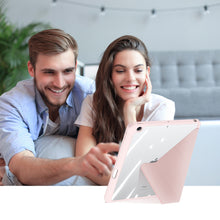 Заредете изображение във визуализатора на галерията – Dux Ducis Magi case for iPad 10.9'' 2022 (10 gen.) cover with stylus holder smart cover stand pink
