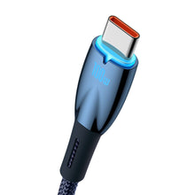 Заредете изображение във визуализатора на галерията – BASEUS cable USB A to Type C Power Delivery 100W Glimmer Series CADH000403 1m blue
