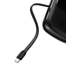 Заредете изображение във визуализатора на галерията – Baseus Qpow Digital Display powerbank with fast charging 20000mAh 22.5W QC/PD/SCP/FCP with built-in USB-C cable black

