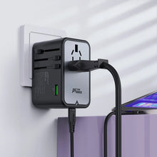 Заредете изображение във визуализатора на галерията – Acefast Z1 GaN 75W PD travel charger adapter 3x USB-C 2x USB-A - black
