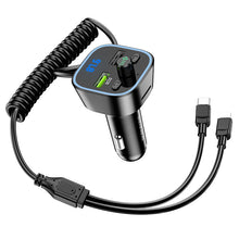 Заредете изображение във визуализатора на галерията – Borofone Transmitter FM BC45 Prestige MP3, Bluetooth, - 2xUSB - QC 3.0 18W with Type C and Lightning cables black
