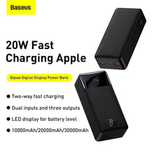 Заредете изображение във визуализатора на галерията – Power bank baseus bipow - 30 000mah lcd quick charge pd20w black ppdml-n01 - TopMag
