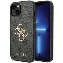 Заредете изображение във визуализатора на галерията – Original Case GUESS 4G Big Metal Logo GUHCP15M4GMGGR for Iphone 15 Plus grey
