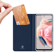 Заредете изображение във визуализатора на галерията – Dux Ducis Skin Pro Case for Xiaomi Redmi Note 12 Flip Card Wallet Stand Blue
