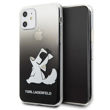 Заредете изображение във визуализатора на галерията – Original Pouch KARL LAGERFELD - Choupette Fun Hard Case  KLHCN61CFNRCBK - Iphone 11 Black design 1
