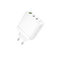 Заредете изображение във визуализатора на галерията – Borofone Wall charger BN12 Manager - USB + 2xType C - PD 65W 3A white
