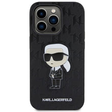 Заредете изображение във визуализатора на галерията – Karl Lagerfeld KLHCP14LSAKHPKK iPhone 14 Pro 6.1" black/black Saffiano Monogram Ikonik
