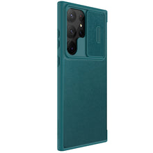 Заредете изображение във визуализатора на галерията – Nillkin Qin Leather Pro Case Case for Samsung Galaxy S23 Ultra Flip Cover Camera Cover Green
