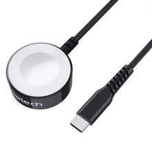 Заредете изображение във визуализатора на галерията – Choetech T319 MFI 5W wireless charger for Apple Watch + USB-C cable - black
