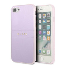 Заредете изображение във визуализатора на галерията – Guess GUHCI8PSASBPU iPhone 7/8 / SE 2020 / SE 2022 hardcase purple/purple Saffiano Hot Stamp &amp; Metal Logo
