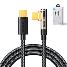 Заредете изображение във визуализатора на галерията – Joyroom USB C cable angled - USB C for fast charging and data transfer 100W 1.2 m black (S-CC100A6)
