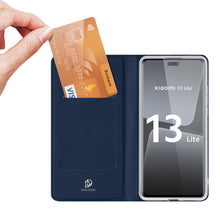 Заредете изображение във визуализатора на галерията – Dux Ducis Skin Pro case for Xiaomi 13 Lite flip cover card wallet stand blue
