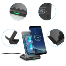 Заредете изображение във визуализатора на галерията – Choetech Qi wireless charger stand 10W stand black (T524-S)
