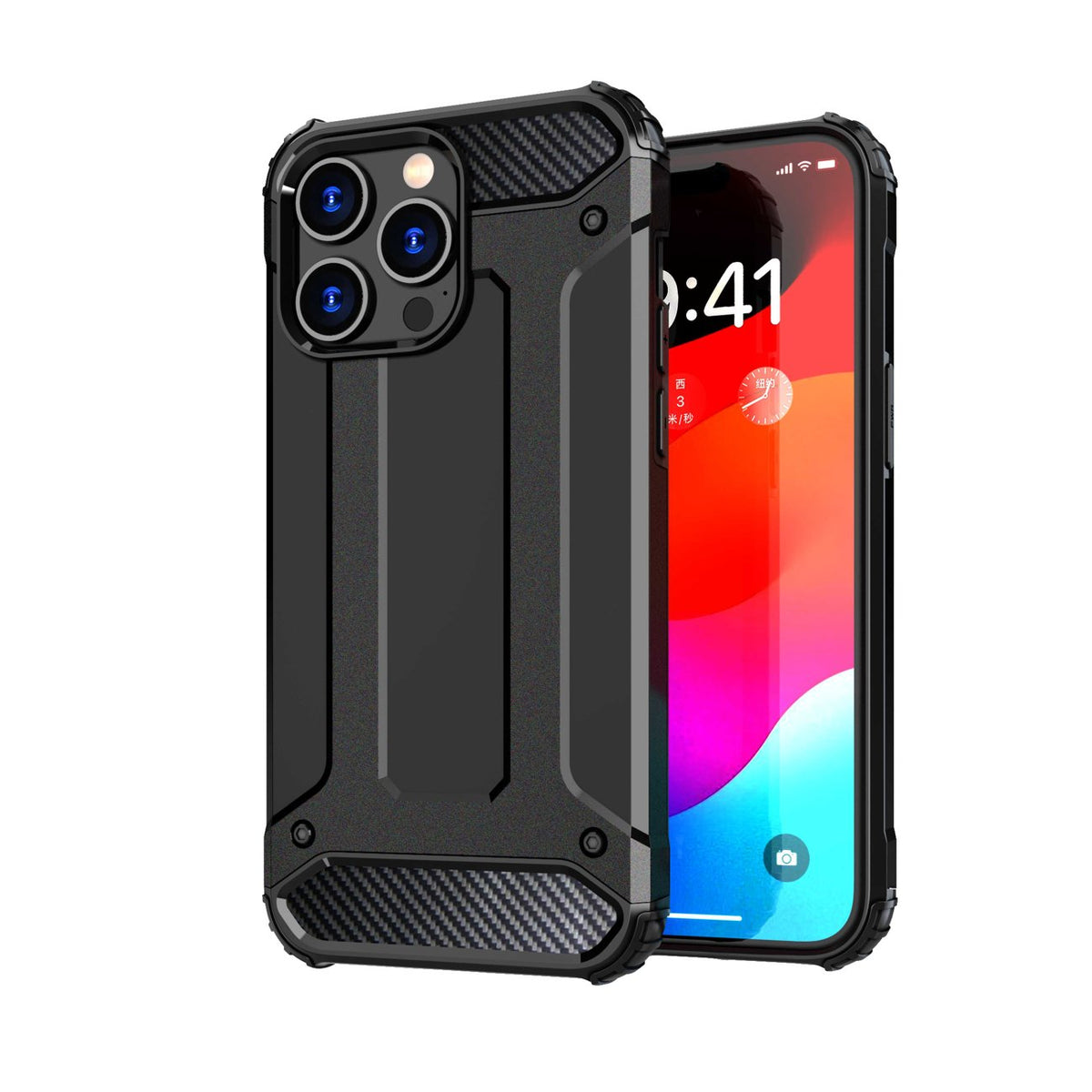 iPhone 15 Pro Hybrid Armor case - black – TopMag