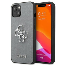 Заредете изображение във визуализатора на галерията – Guess GUHCP13MSA4GSGR iPhone 13 6,1" szary/grey hardcase Saffiano 4G Metal Logo
