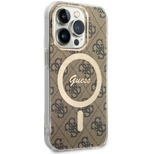Заредете изображение във визуализатора на галерията – Original Case GUESS hardcase 4G MagSafe GUHMP14LH4STW for Iphone 14 Pro brown
