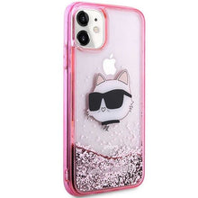 Заредете изображение във визуализатора на галерията – Karl Lagerfeld KLHCN61LNCHCP iPhone 11/ XR pink/pink hardcase Glitter Choupette Head
