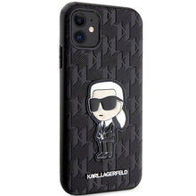 Заредете изображение във визуализатора на галерията – Original Pouch KARL LAGERFELD Saffiano Monogram Ikonik KLHCN61SAKHPKK for Iphone 11/ Xr Black
