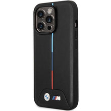 Заредете изображение във визуализатора на галерията – Case BMW BMHCP14L22PVTK iPhone 14 Pro 6.1" black/black Quilted Tricolor

